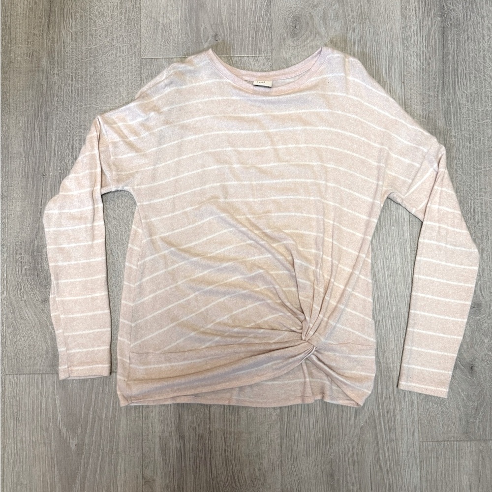 Pink Striped Knot Front Top